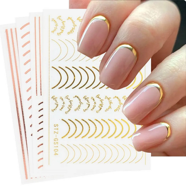 christmas Nail Art Stickers Self-adhesive Flower Leave, Lines, Geometry, Unicorn