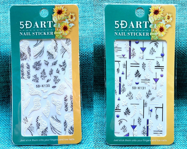 Flower Leaf Lace Geometric Nail Art Stickers 5D Nail Art Decal Manicure DIY NS24