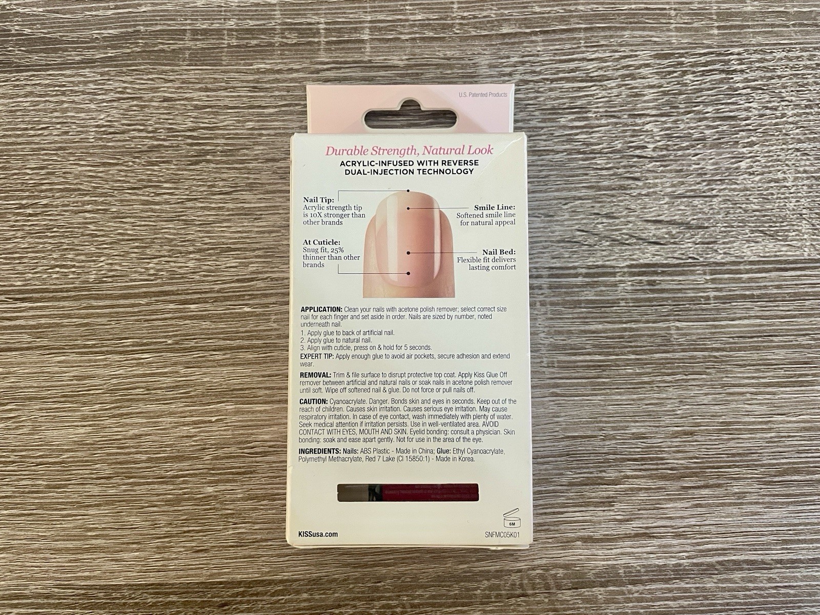 KISS Salon Acrylic French Nude Natural Nails – Medium Length