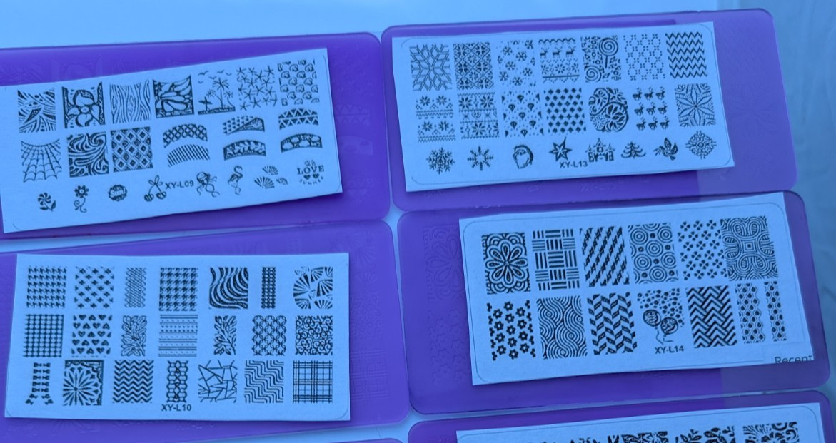 Nail Stamping Plates Lot XY-L01 to XY-L15 Plastic Plates Full Pattern Set