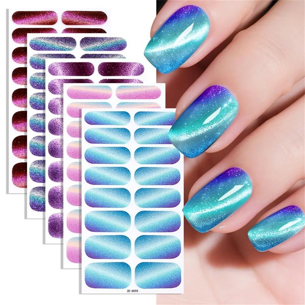 Full Size Nail Wraps Stickers Polish Look Art Self Stick Strips USA