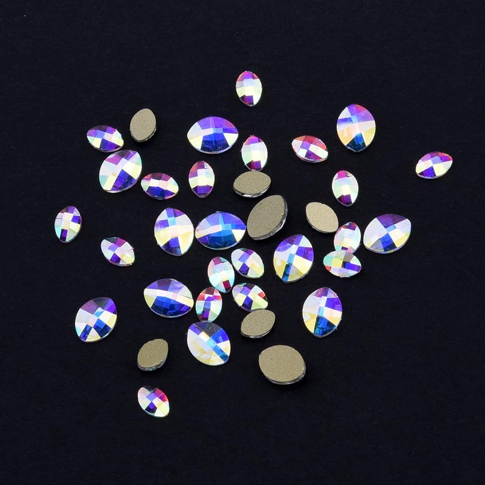 240pcs Mix Glass AB Rhinestones | Nail Art Gems Set
