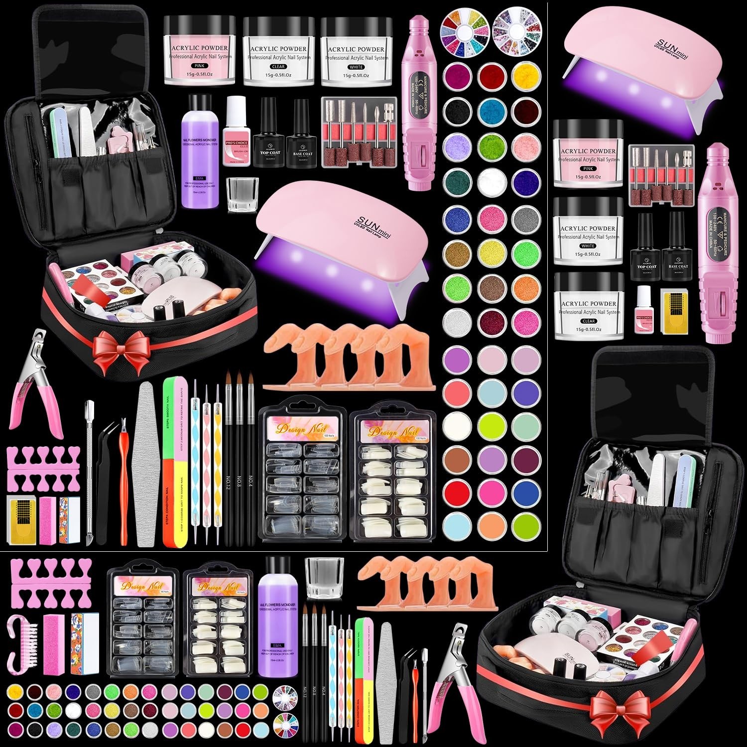 Ultimate 81-in-1 Acrylic Nail Kit – UV Lamp, Drill & Glitter for Stunning Nails