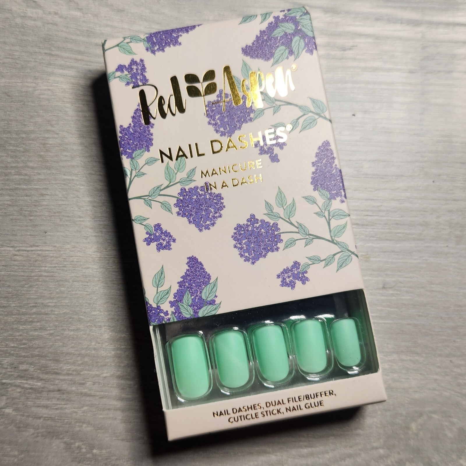 Press On Nails Holding Hands with Hollis Medium Square Matte Dashes Red Aspen