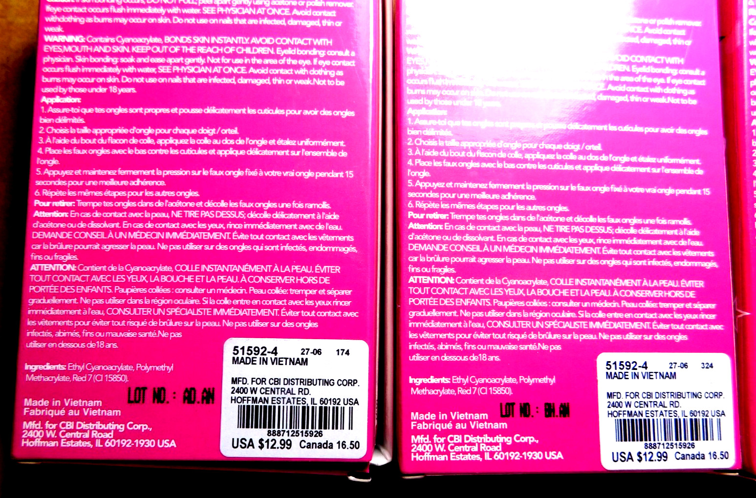 CBI Distributing Corp.~Icing 24 Faux Nails Vegan Pink, Tan, & White Lips