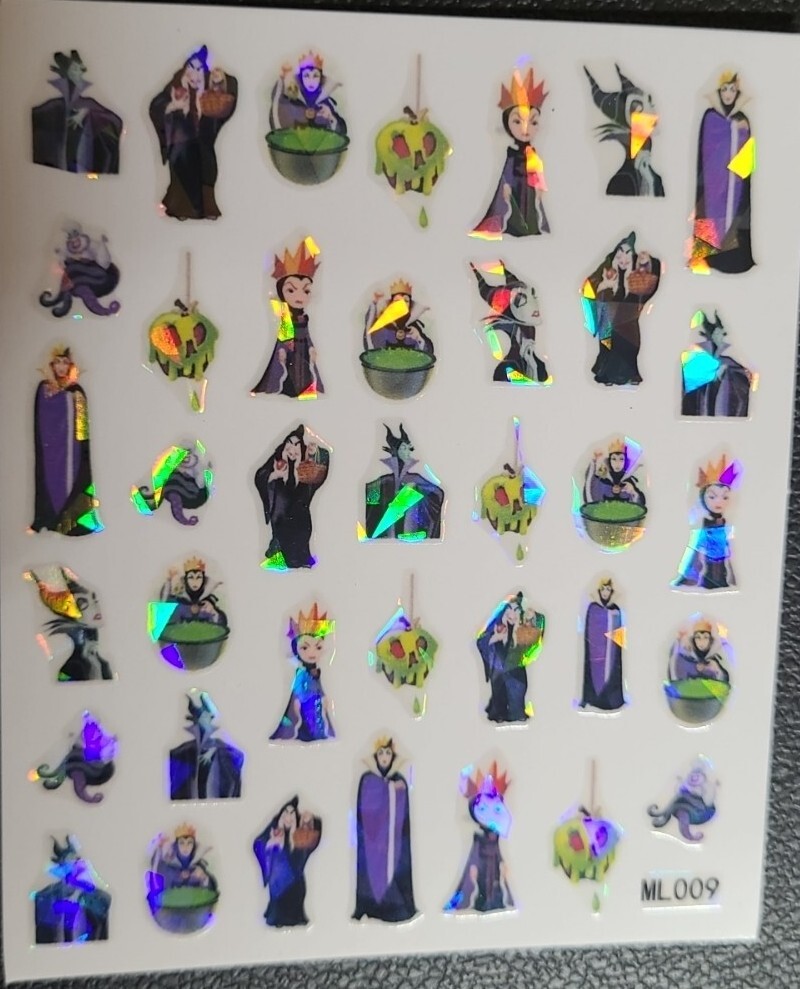 Malecifent Reflective Halloween Nail Art Stickers.