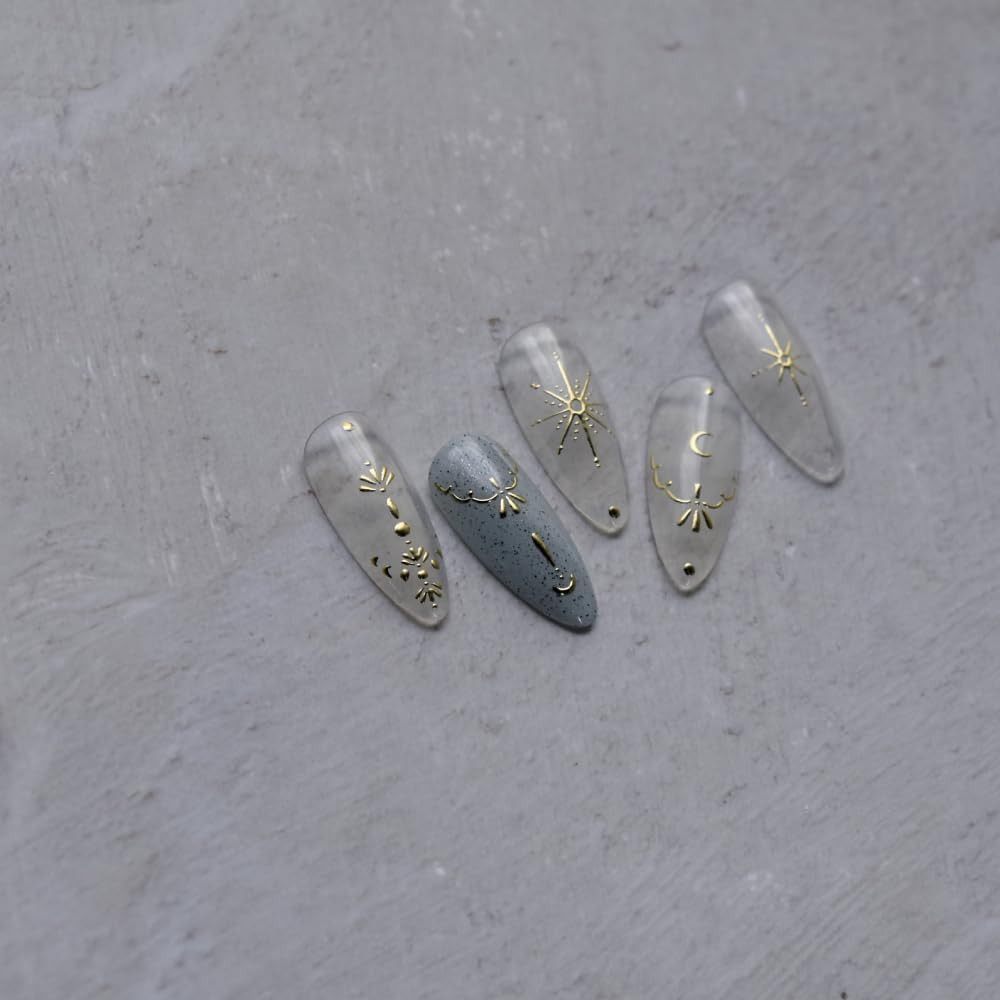 5D Embossed Nail Stickers, Premium Salon-Quality Self-Adhesive 3D Nail Art Decal