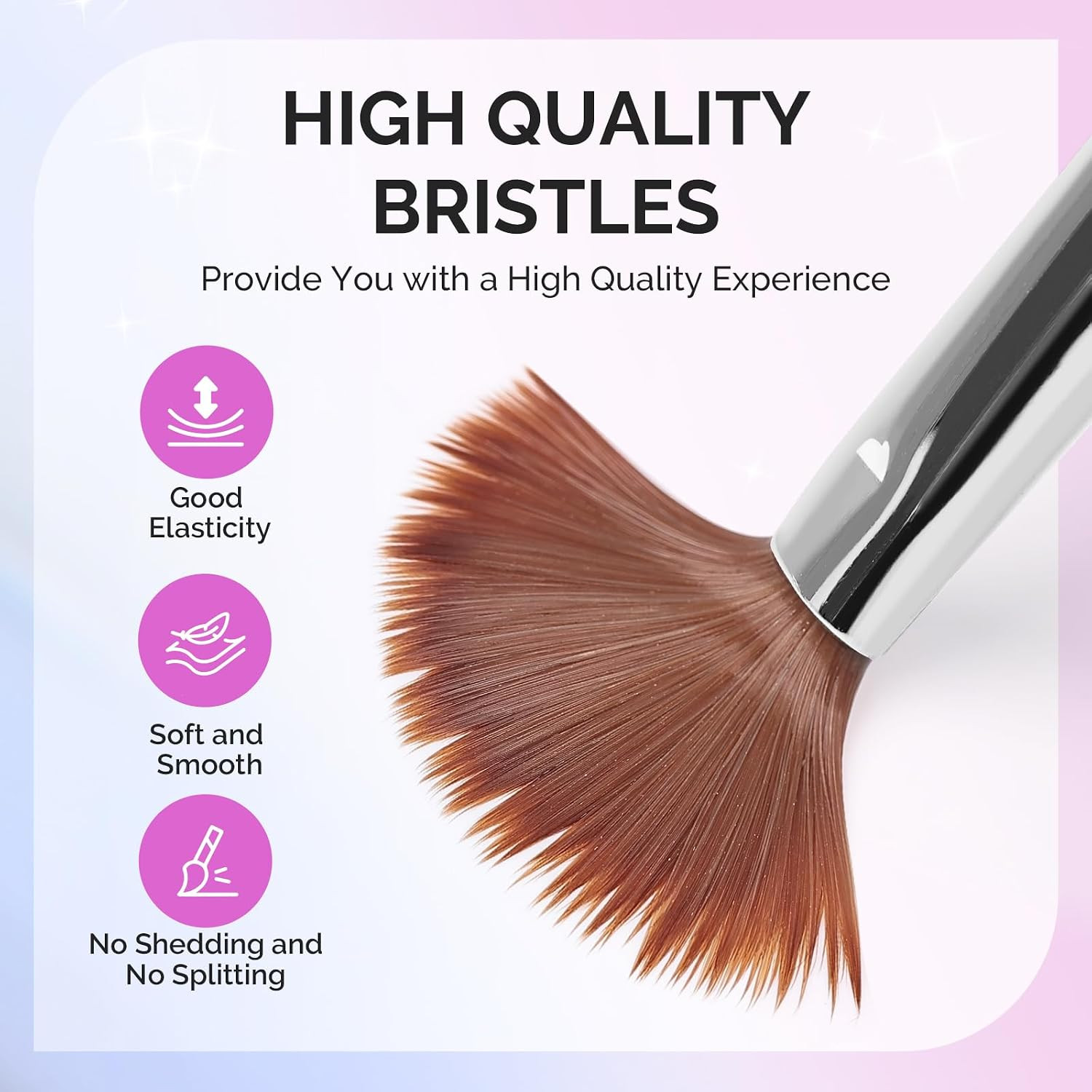 Acrylic Nail Brush Set, Size 8,10,14 Transparent Nail Brushes | with Cleaner Too