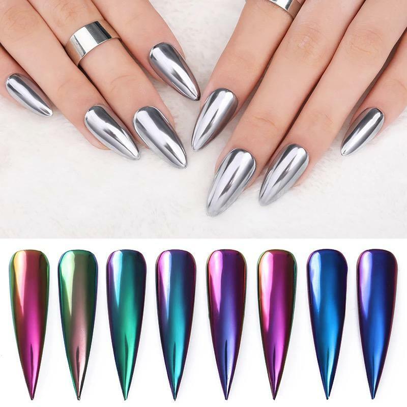 Chameleon Mirror Chrome Gradient Nail Powder Metallic Effect Duo Ombre Rainbow