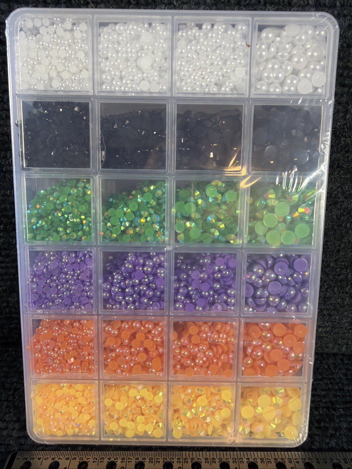 3200 Pc Nail Art Rhinestones Gems Embellishments Supplies Craft Kit Set Purple