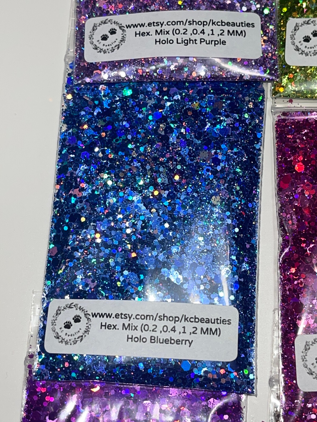 50g Solvent Resistant HEX MIX 0.2,0.4,1,2MM Glitter BLUEBERRY ART Nail Craft
