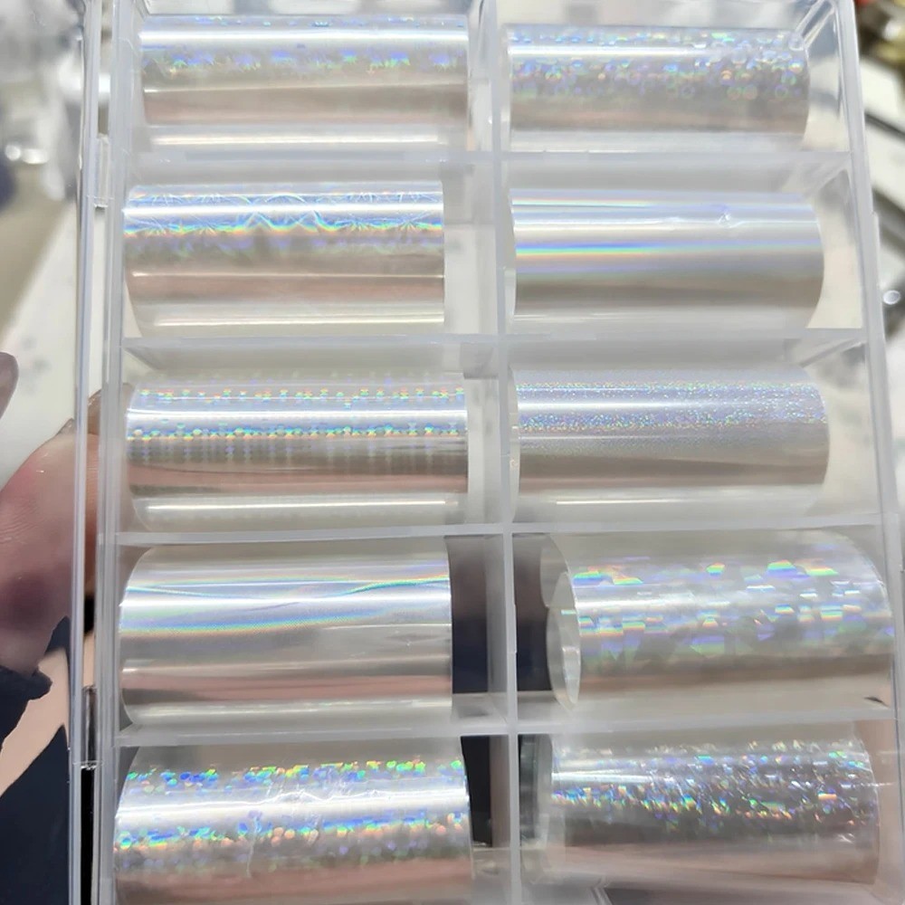 Aurora Nail Foil Transfer Stickers,Nail Art Supplies Holographic Aurora Glass