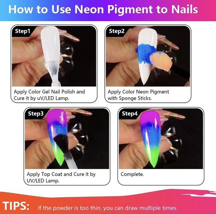 12 Color Neon Pigment Powder Set Glow In Dark Luminous Eye Shadow Nails Art Make
