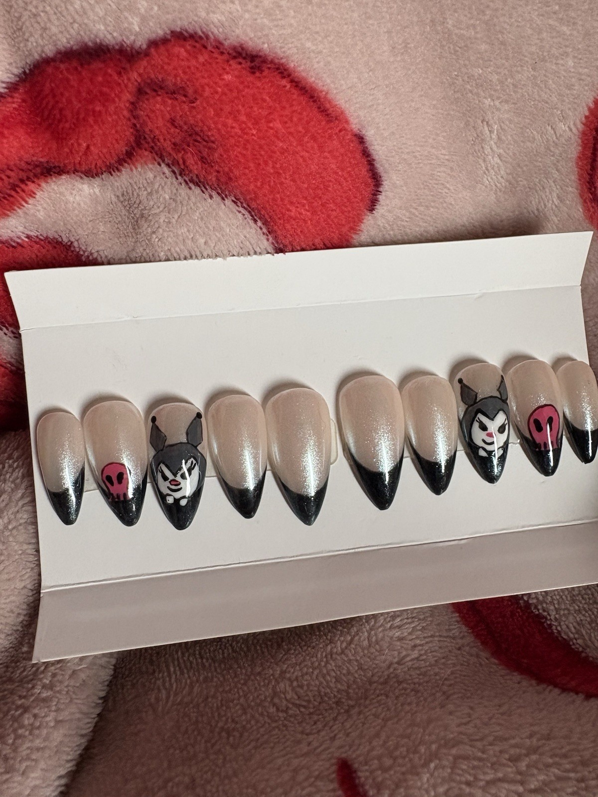 Sanrio Kuromi Press-On Nails Cherries, Purple, Pink, Black