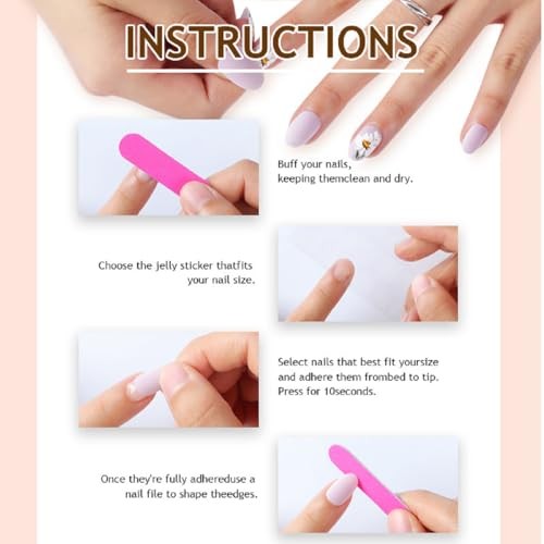 Almond Press On Nails – Fake Flower Pearls – Medium Almond FS41