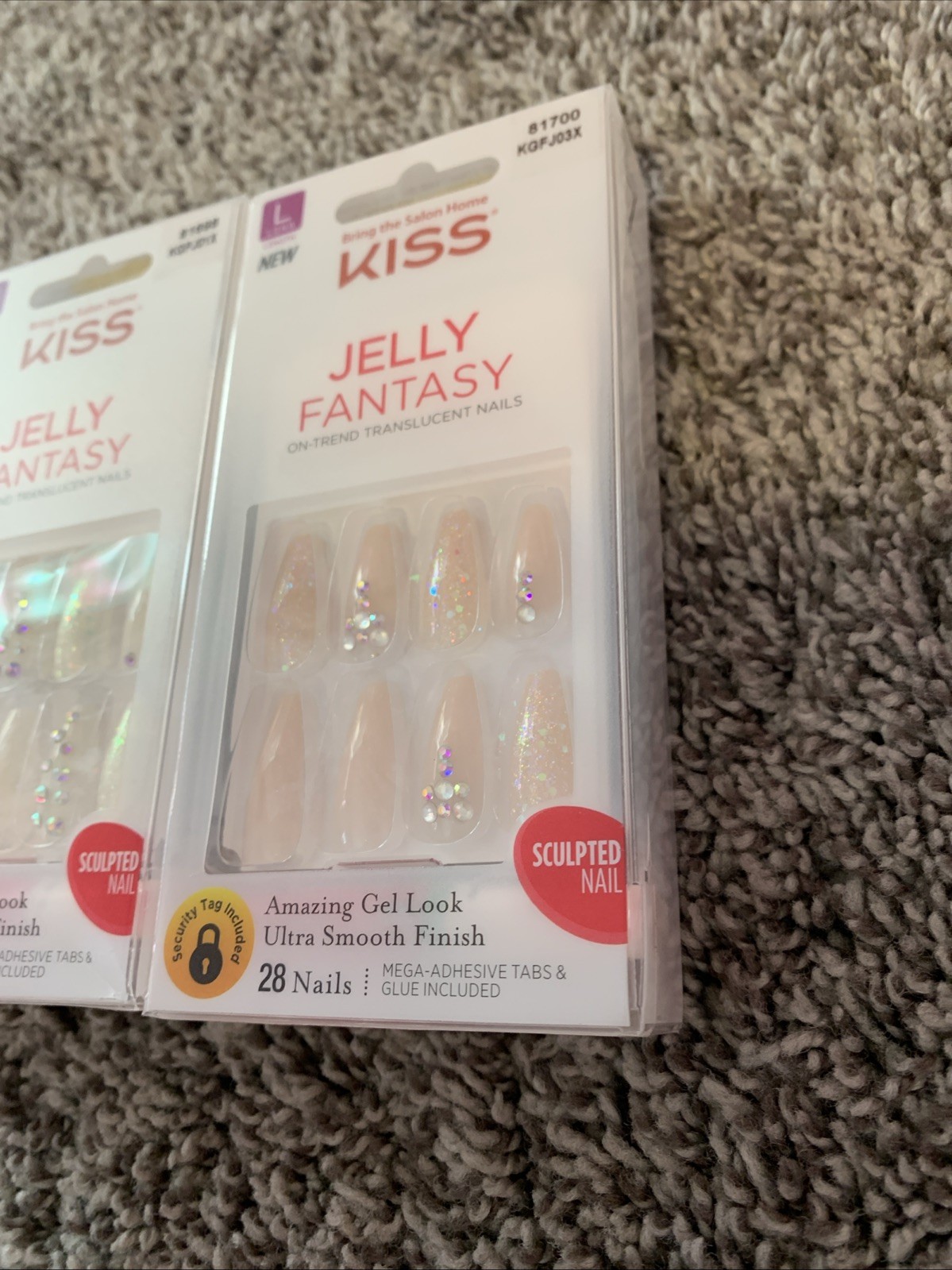 Kiss, Set Gems, Glitter, Pink, And White Lawn Length! Super Pretty!
