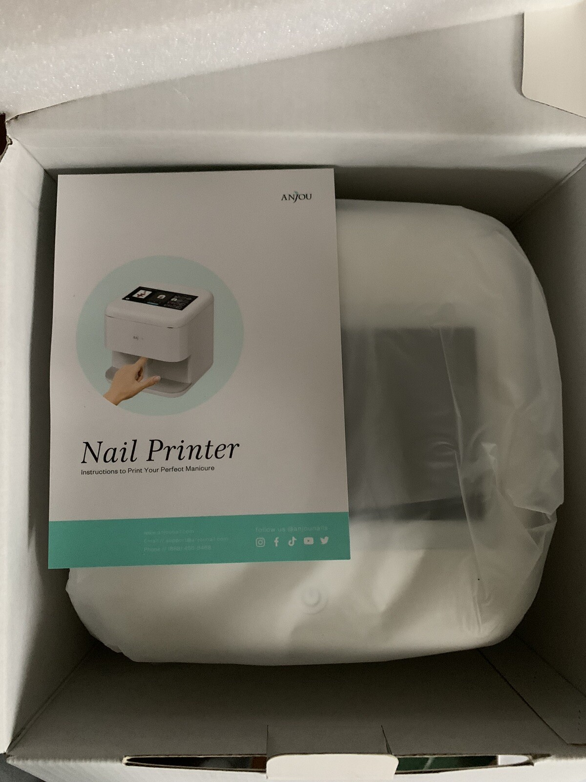 Anjou Smart Wi-Fi Nail Printer W/ Fast Printing & Auto Finger Size Recognition