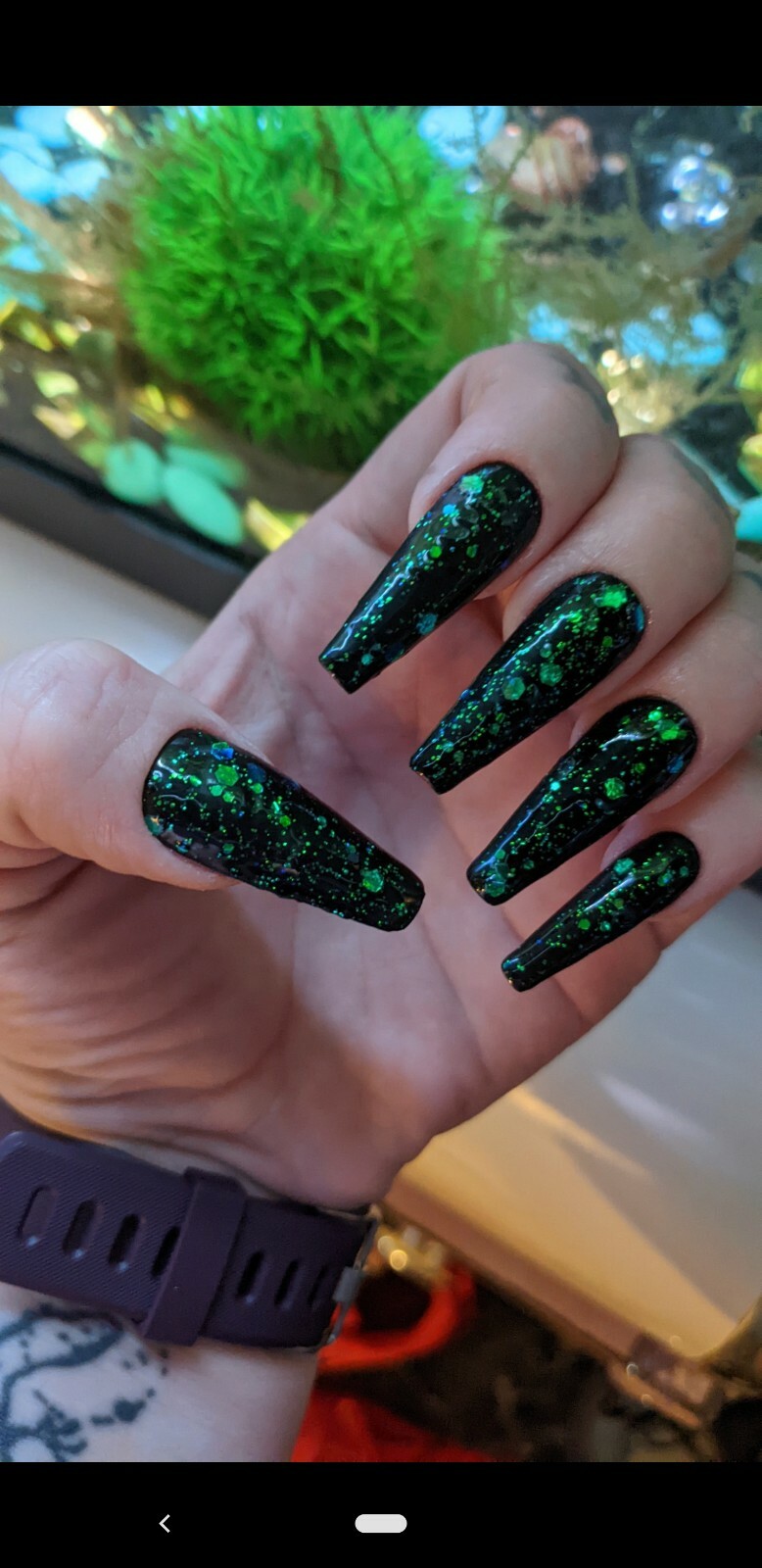 Galaxy sparkle Handmade Press On Nails 