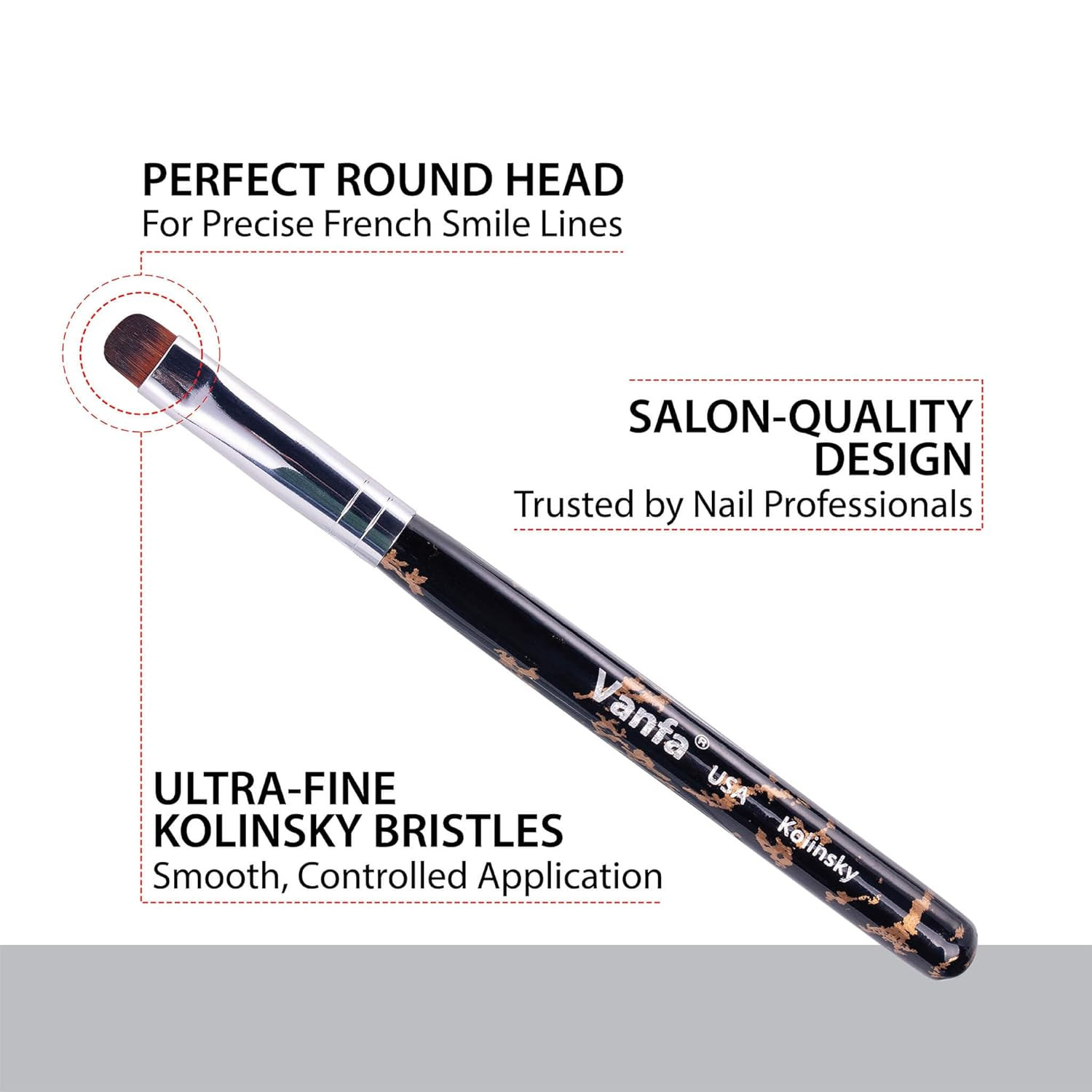 French Brush for Nails, Gel Nail Brush, Clean up Brush, Nail Art Brush (V16 – Pa