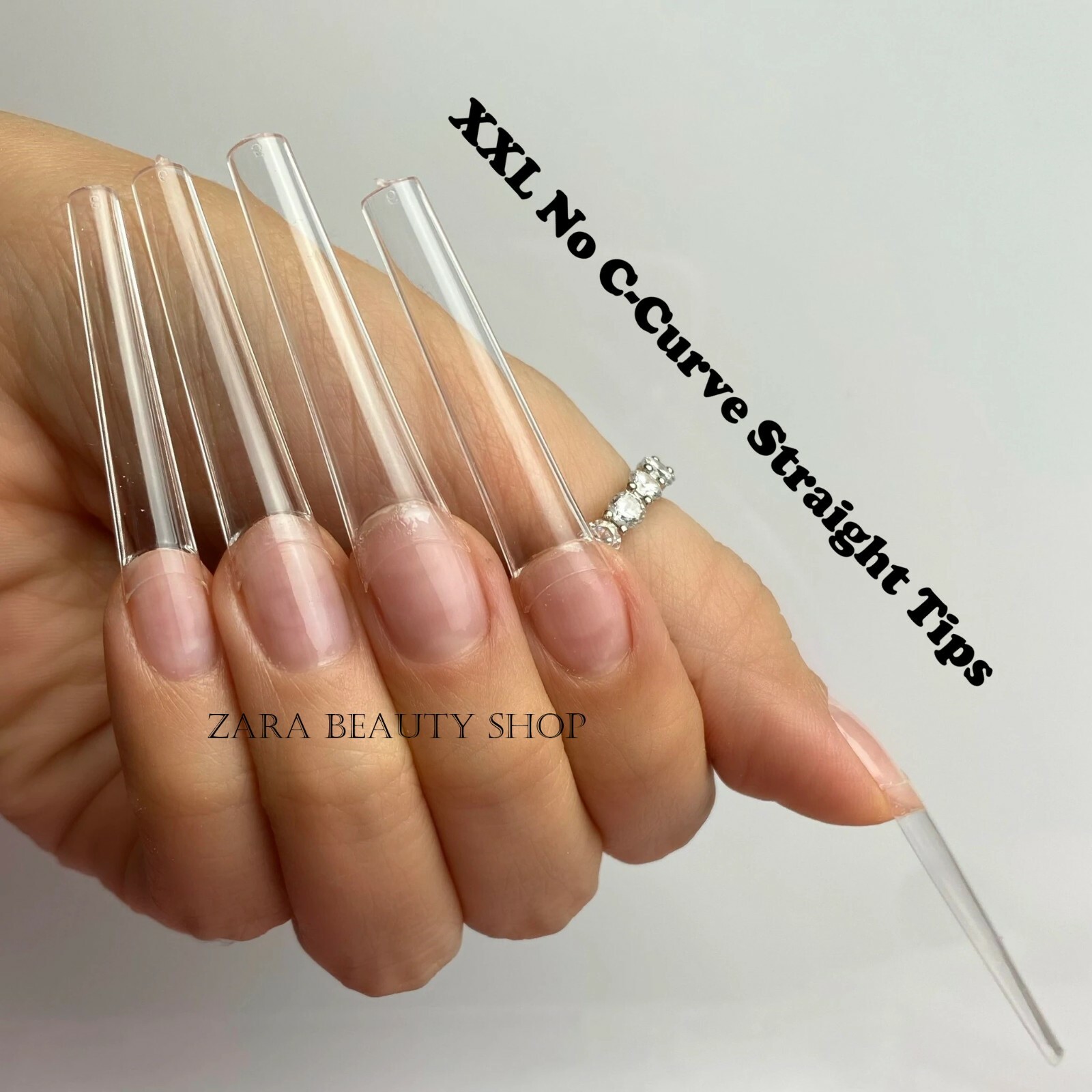 XXL Long 500 pcs Coffin No C Curve Acrylic Nail Tips Ships in 1 Business Day