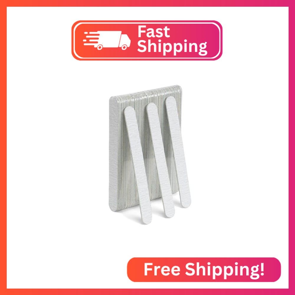 GazePlus 5 Inches Mini Nail Files, 50 PCS Fingernail Files 100/100 Grit Zebra Do