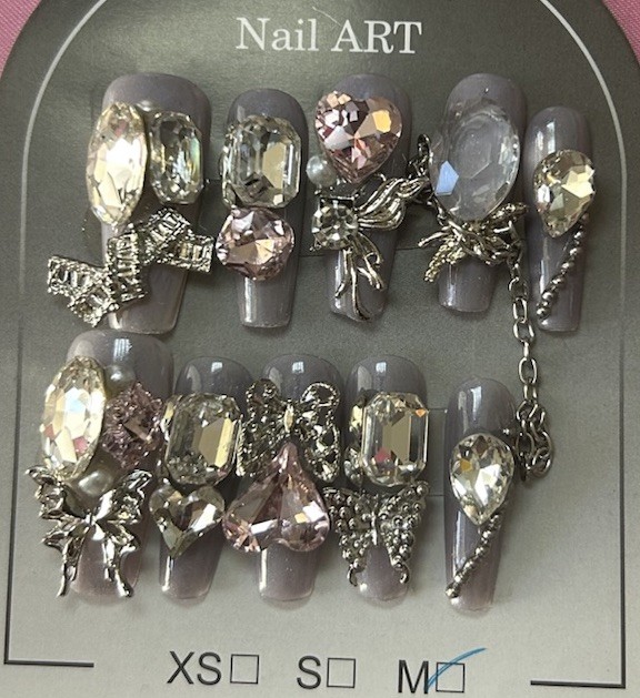 Acrylic Press-On Bling Nails