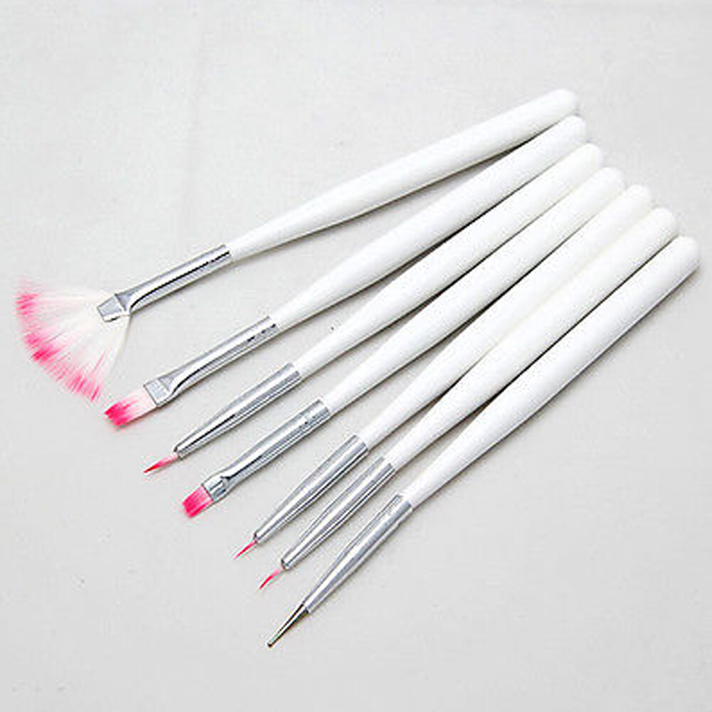 7pcs/set Wooden UV Gel Nail Art Brush Polish Painting Pen Kit For Manicure DIY