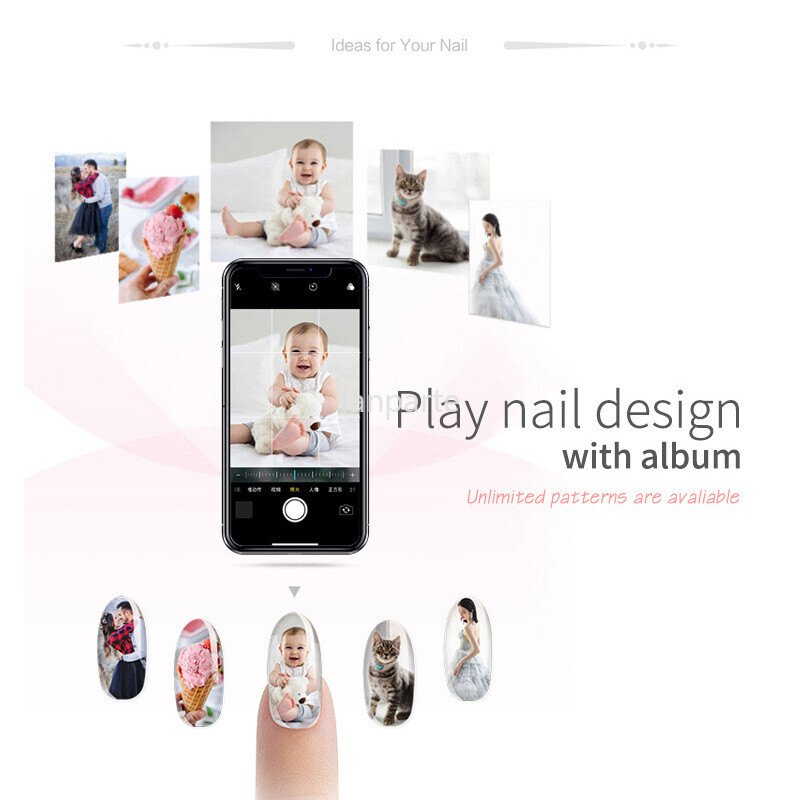 O’2NAILS Portable Nail Printer Mobile APP DIY Nail Art Printing Machine Home Use