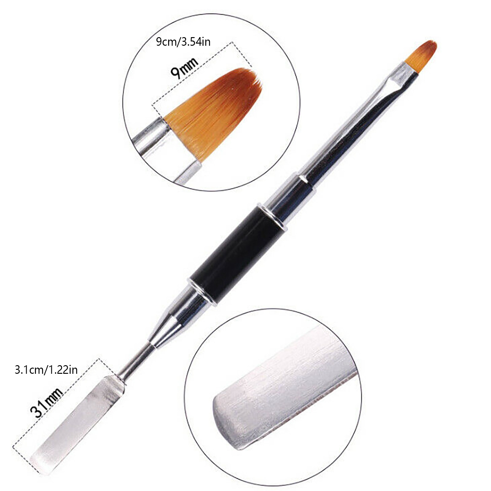 UV Poly Gel PolyGel Nail Art Pen Slice Brush Dual-Ended Slice Shape Tool Polish