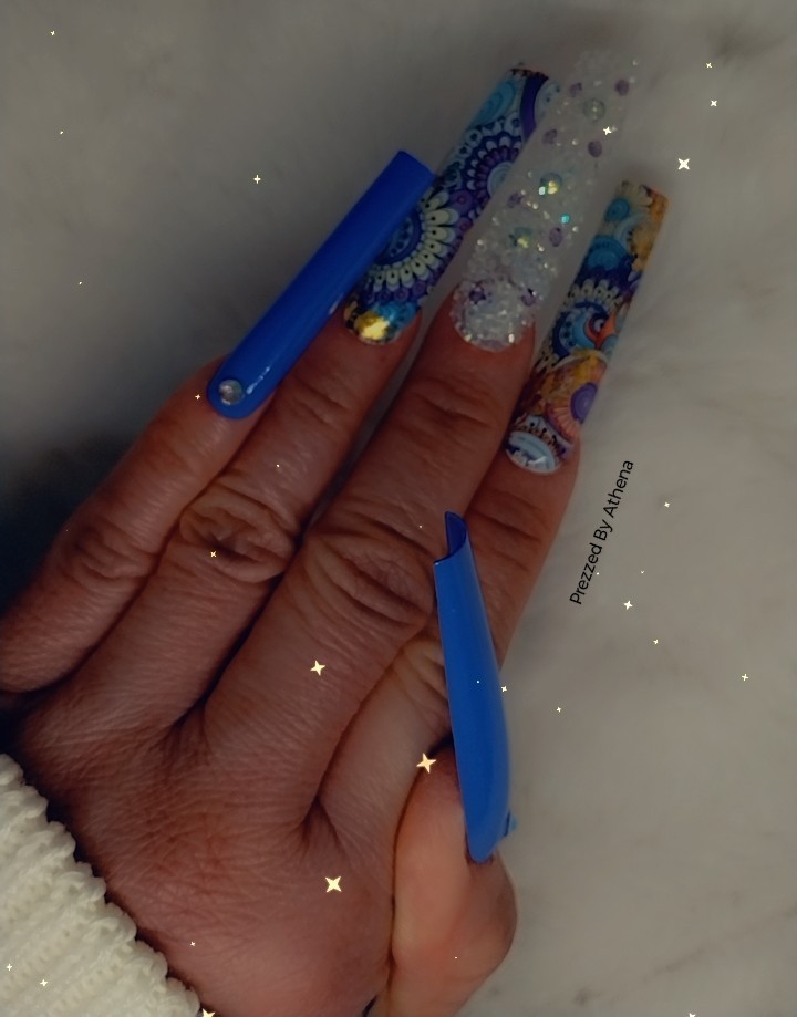 Luxury Handmade Press-On Nails I Reusable I Lavender Cute I Square Shape l 3XL