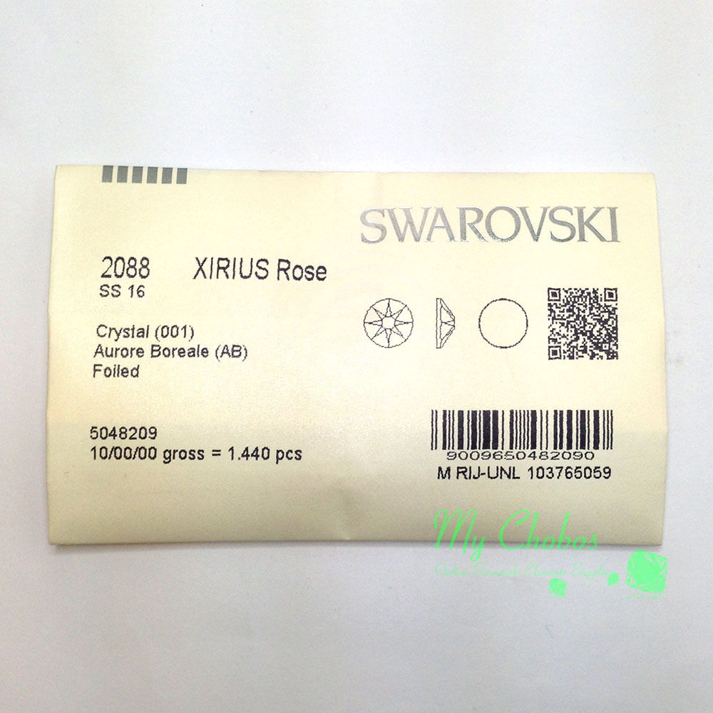 Swarovski 2058/2088 Flatback Foiled Rhinestones Factory Pack CRYSTAL AB (001 AB)