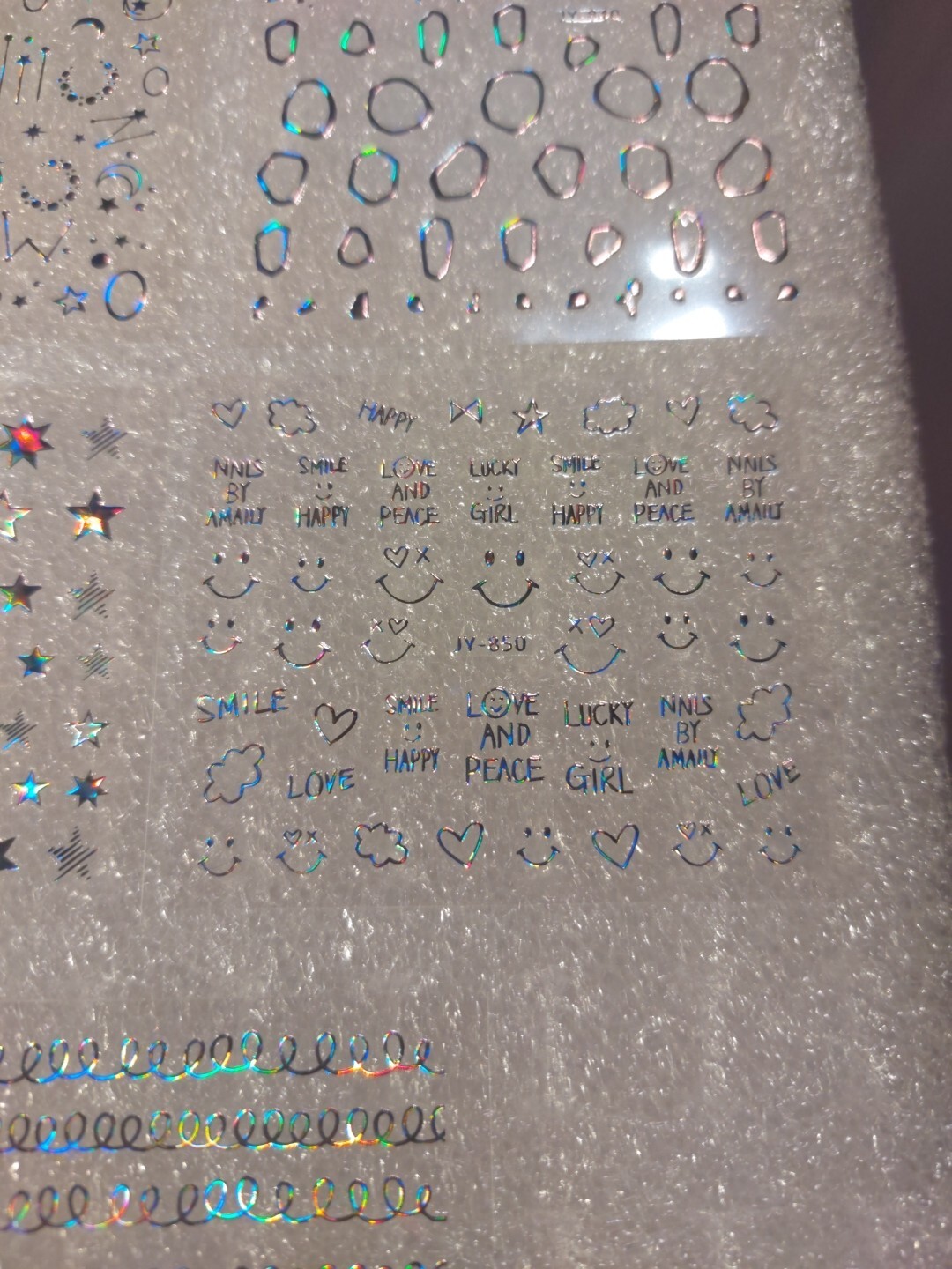 5 X Small Sheets Of Silver Nail Art Stickers (Dn298) New