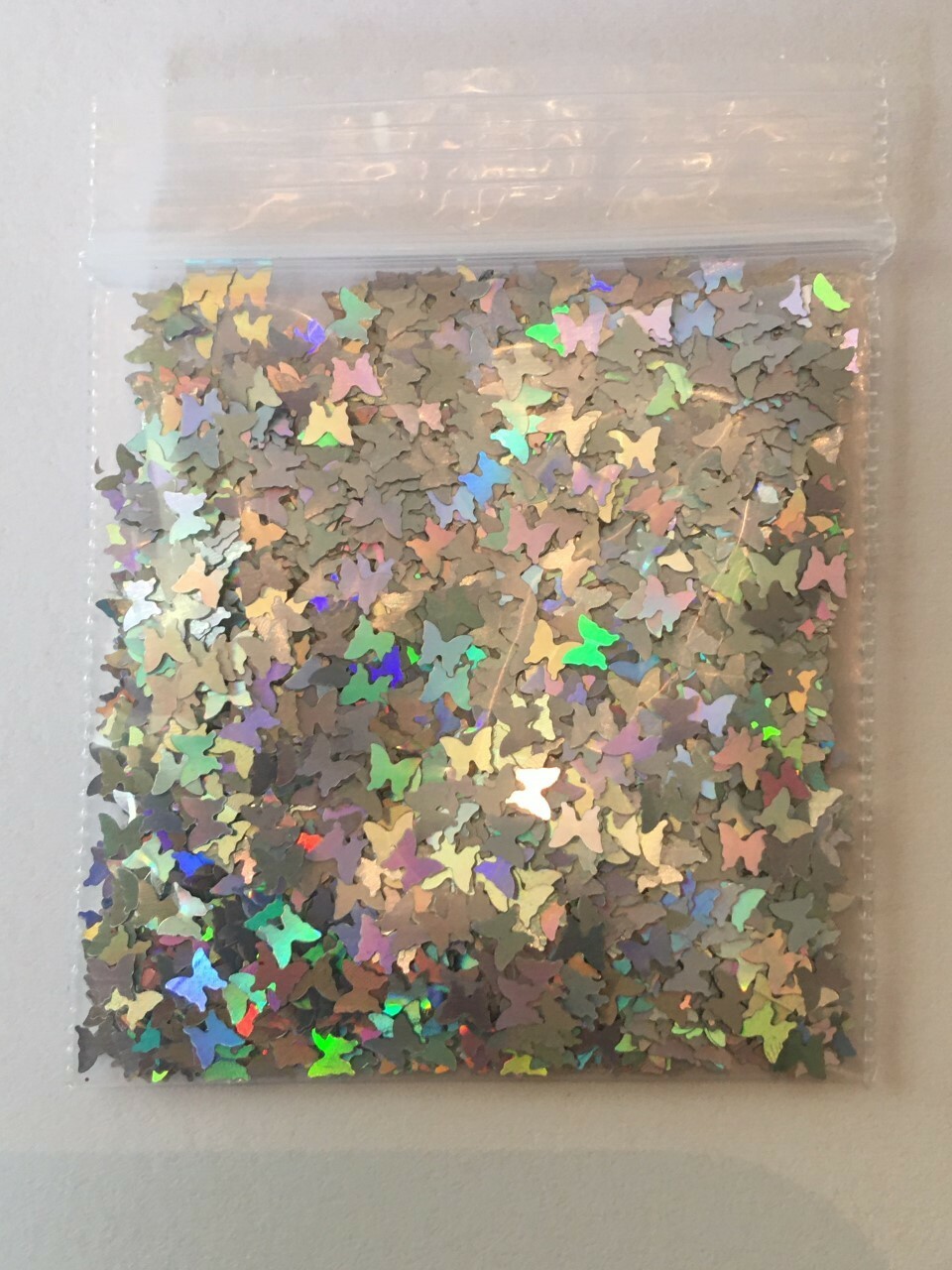 Solvent Resistant BUTTERFLY shape Glitter (Silver) Nail Art Face Crafts 1tsp US
