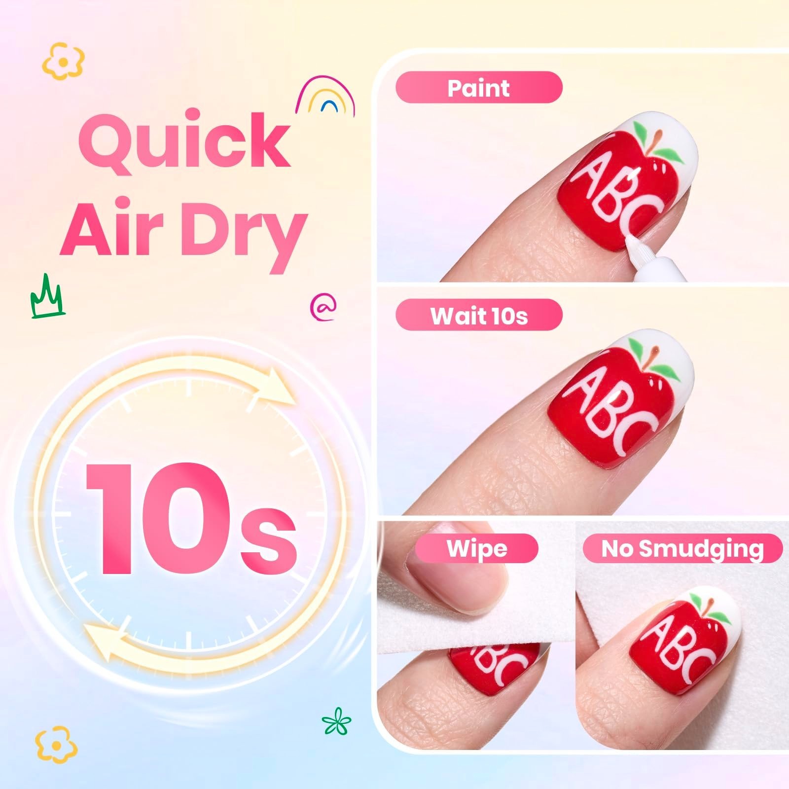 12 Colors Nail Art Pens – 0.7MM Quick Drying Acrylic Paint Markers for DIY Nail