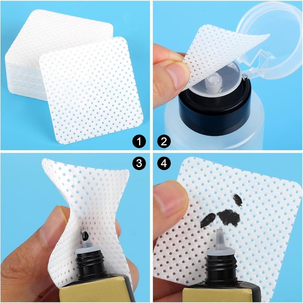 Nail Cotton Pads 200 Count with Pull Down Pump Dispenser Soft Absorbent Non