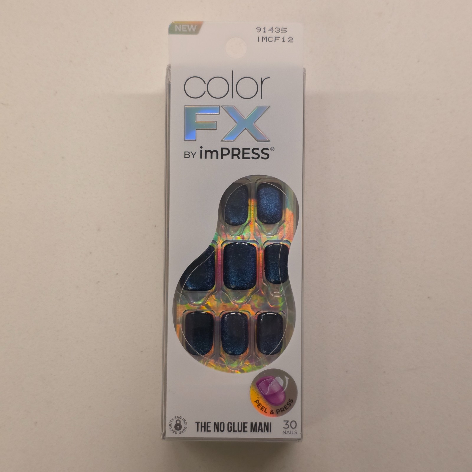 Color FX imPRESS Lot of 5 Press On Nails Gloss and Matte Black Orange Teal Blue