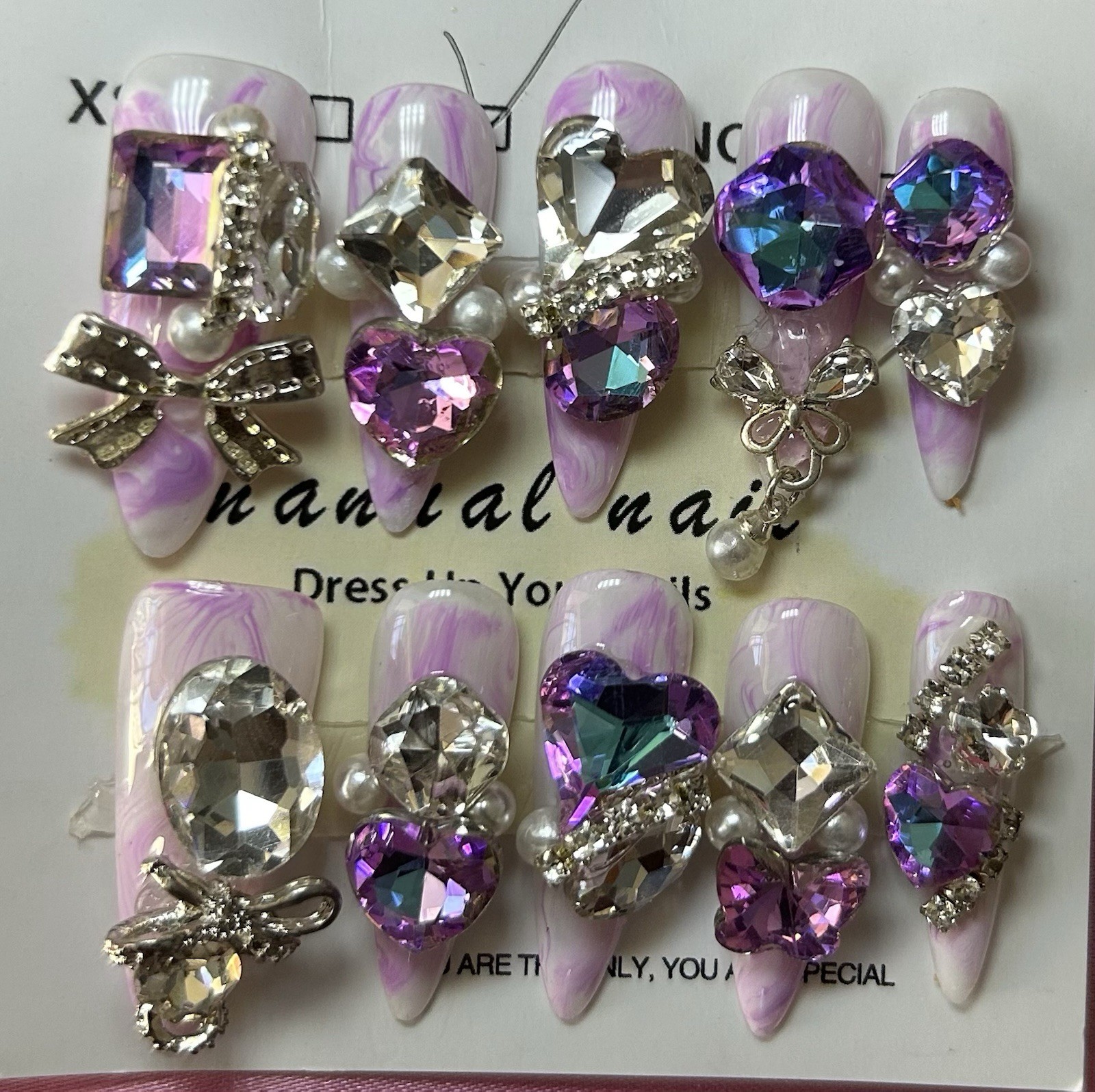 Acrylic Press-On Bling Nails