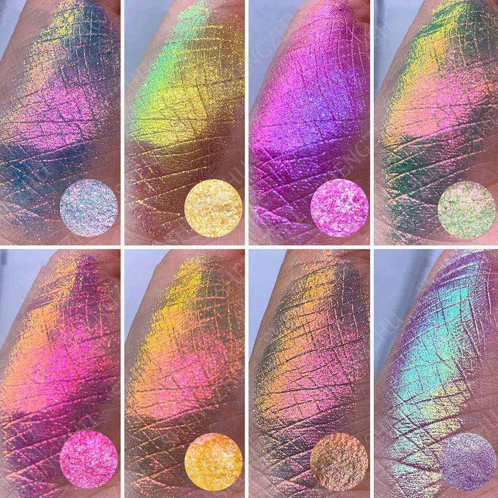 1 Box Multichrome Chameleon Nail Powder Glitter Aurora Neon Chrome Pigment Dust