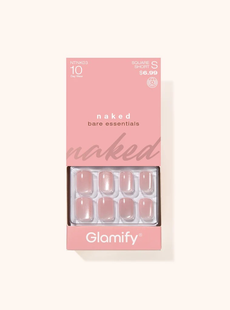 ABNY NAKED BARE ESSENTIALS GLAMIFY 24 PRESS ON NAILS SQUARE SHORT #NTNK03