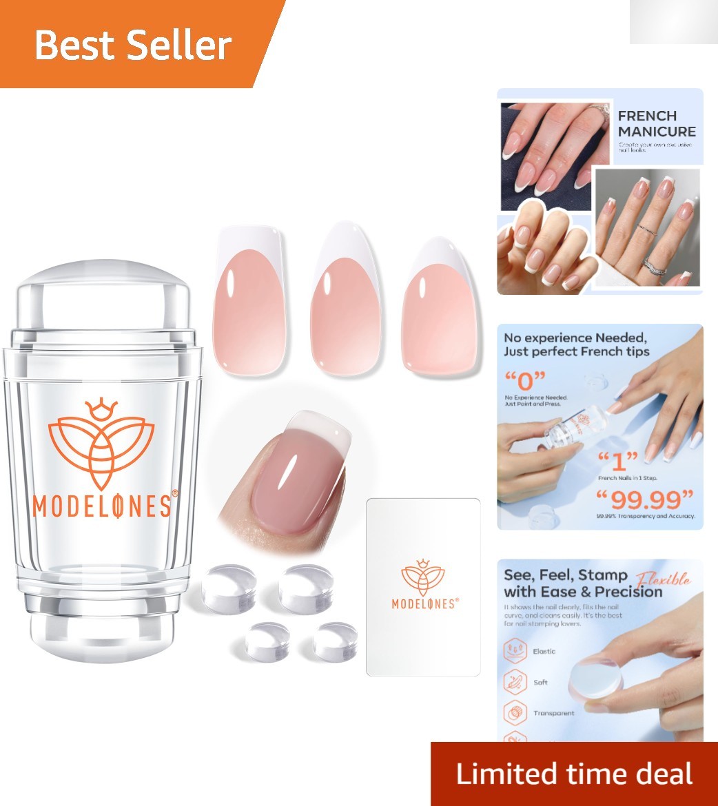 Versatile 6-Pc French Nail Stamper Kit: Perfect for DIY Designs & Patterns