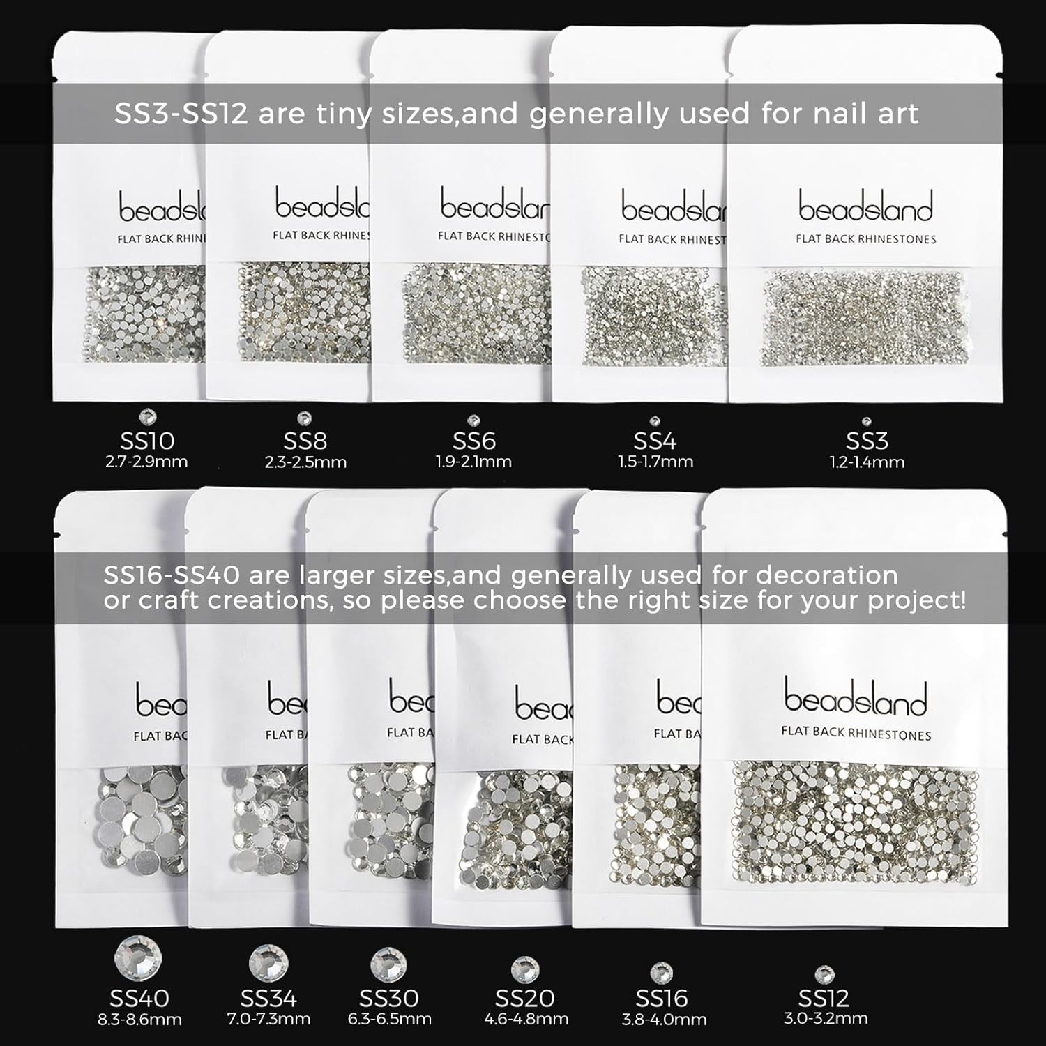 SS20 Crystal Flatback Rhinestones – 1440pcs for DIY Nail Art & Body Decor