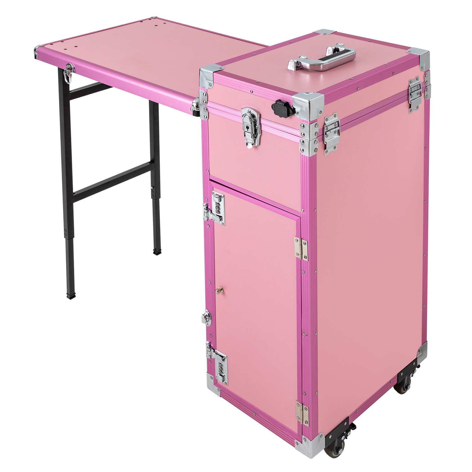 Foldable Manicure Table for Nail Tech, Nail Desk Station Makeup Storage Table