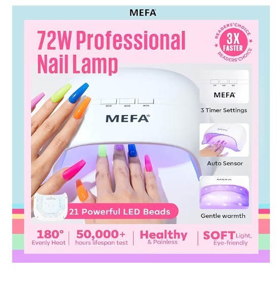 MEFA Gel Nail Polish with UV Light 60pc Total, 32pc Colors All Seasons Soak Off