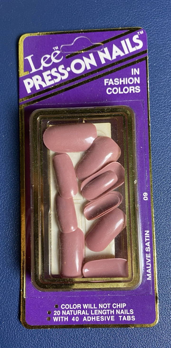 VTG NOS NEW ’90’s Dead Stock LEE Press On Nails Made in USA Mauve Satin