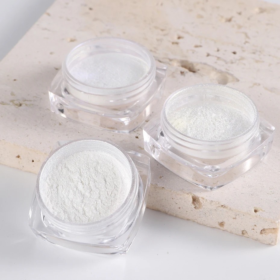 White Pearl Chrome Nail Powder Glitter Art Powder Dust Glimmer Hot Nails Premium