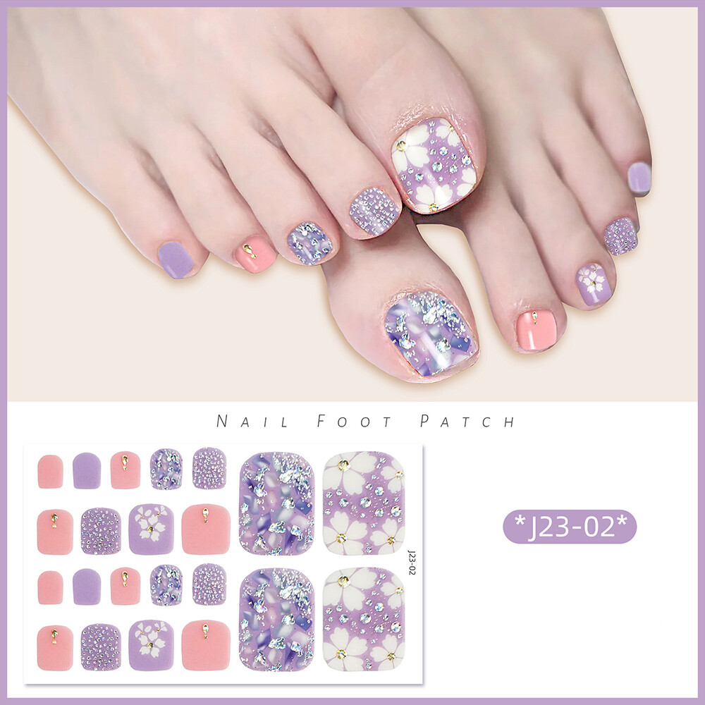 Full Size Nail Wraps Stickers Polish Toe Manicure Art Self Stick Decor 3D Decals