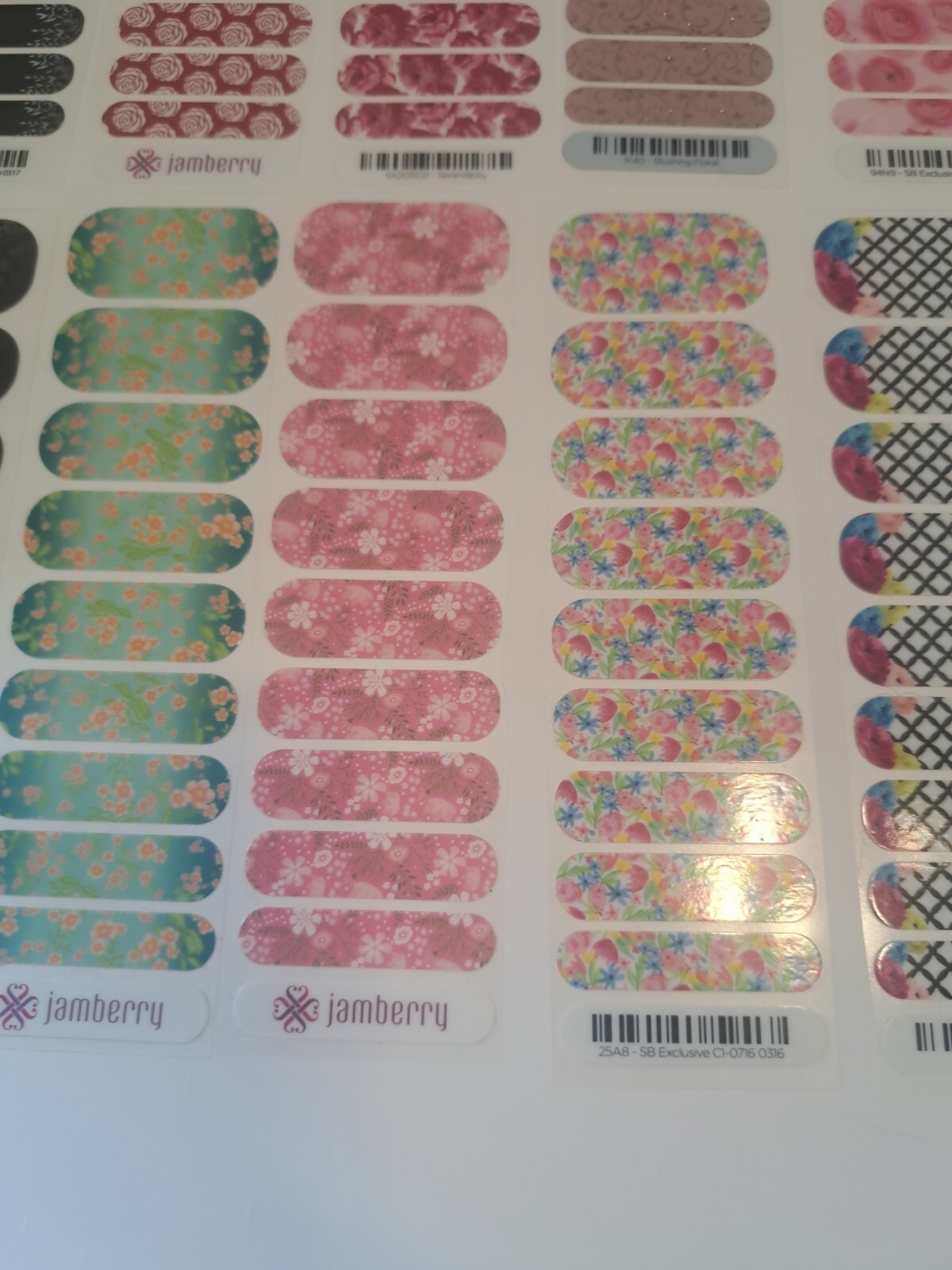 Jamberry Nail Wraps Lot of 10 Half Sheets Florals