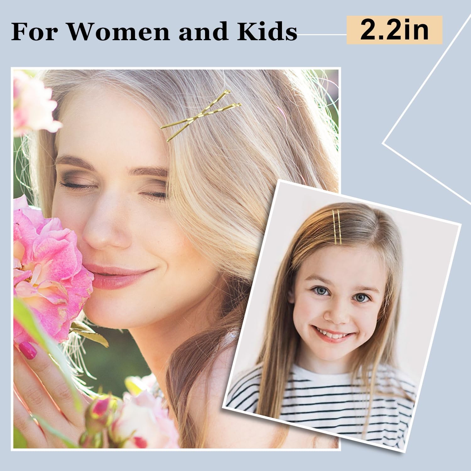 Blonde Bobby Pins, AITRAI 240pcs 2.2 1 Count (Pack of 240), Blonde-2.2 Inch