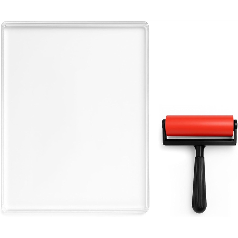 8 x 10inch Gel Plate with Rubber, Suitable for Card Making,Arts and Crafts S2W5