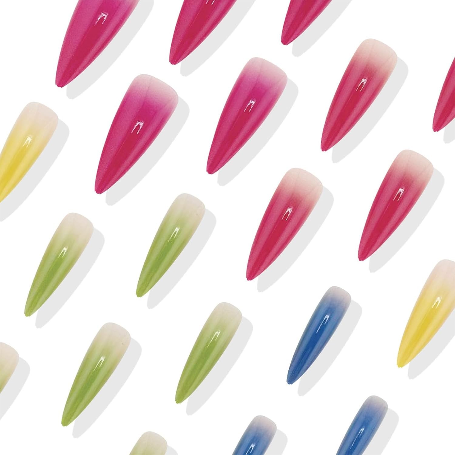 IMRAIN Colorful Ombre Press on 0.04 Fl Oz (Pack of 24), Y-20Colorful Gradient
